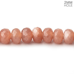 8mm Peach Moonstone 2mm Large Hole Faceted Rondelles 8 inch 36 Beads (ONLINE ORDER ONLY)