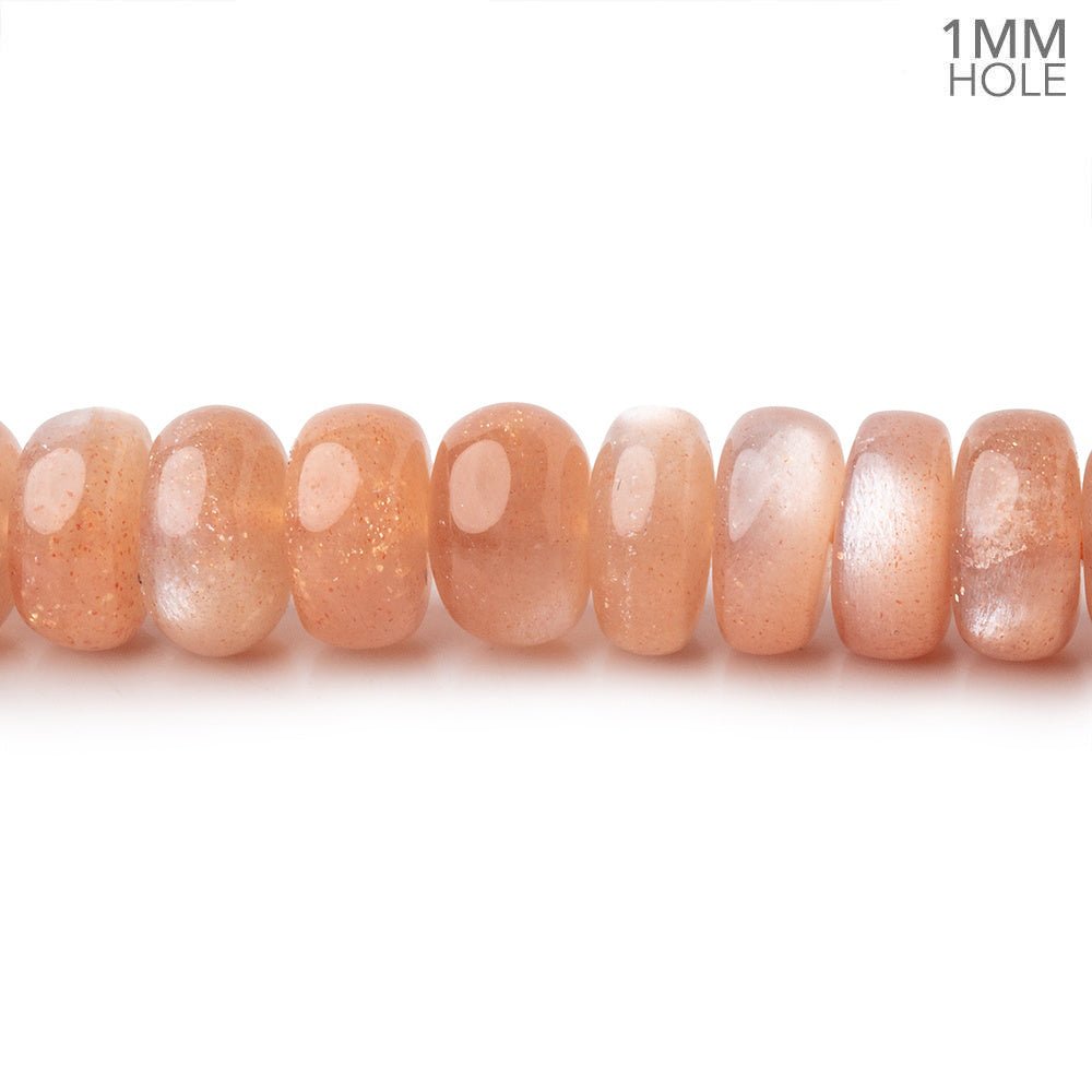 8mm Peach Moonstone Plain Rondelles 16 inch 90 Beads 1mm hole (ONLINE ORDER ONLY)