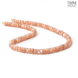 8mm Peach Moonstone Plain Rondelles 16 inch 90 Beads 1mm hole (ONLINE ORDER ONLY)
