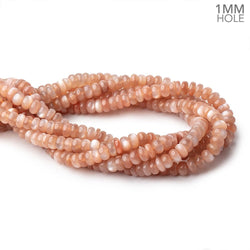 8mm Peach Moonstone Plain Rondelles 16 inch 90 Beads 1mm hole (ONLINE ORDER ONLY)