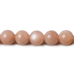 8mm Peach Moonstone plain round beads 15 inch 48 pieces A Grade (ONLINE ORDER ONLY)