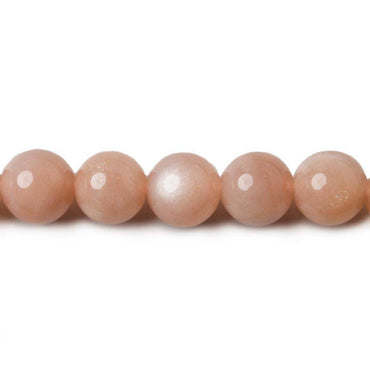 8mm Peach Moonstone plain round beads 15 inch 48 pieces A Grade (ONLINE ORDER ONLY)