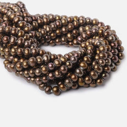 8mm Pecan Brown Large Hole Off Round Pearl 2.5mm drill hole, 15 inch, 64 pieces (ONLINE ORDER ONLY)