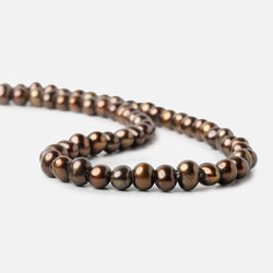 8mm Pecan Brown Large Hole Off Round Pearl 2.5mm drill hole, 15 inch, 64 pieces (ONLINE ORDER ONLY)