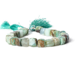 8mm Peruvian Blue Opal faceted cube beads 8 inch 25 pieces (ONLINE ORDER ONLY)