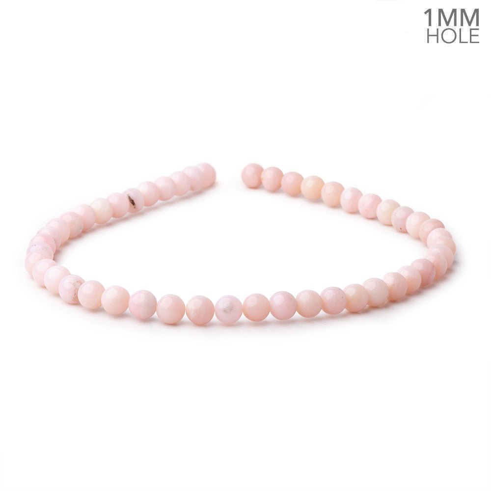 8mm Pink Peruvian Opal Plain Round Beads 15 inch 48 pieces 1mm holes (ONLINE ORDER ONLY)