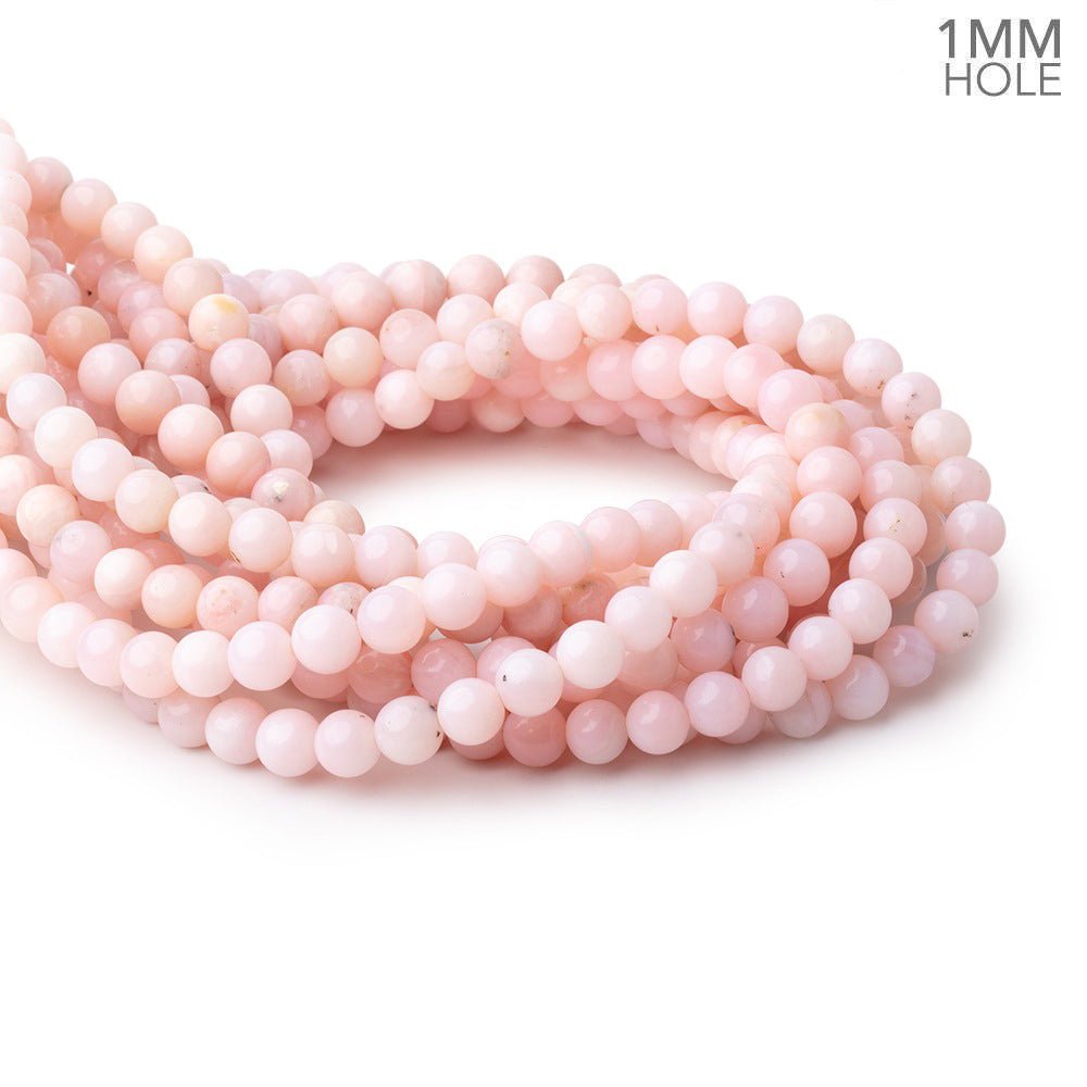 8mm Pink Peruvian Opal Plain Round Beads 15 inch 48 pieces 1mm holes (ONLINE ORDER ONLY)