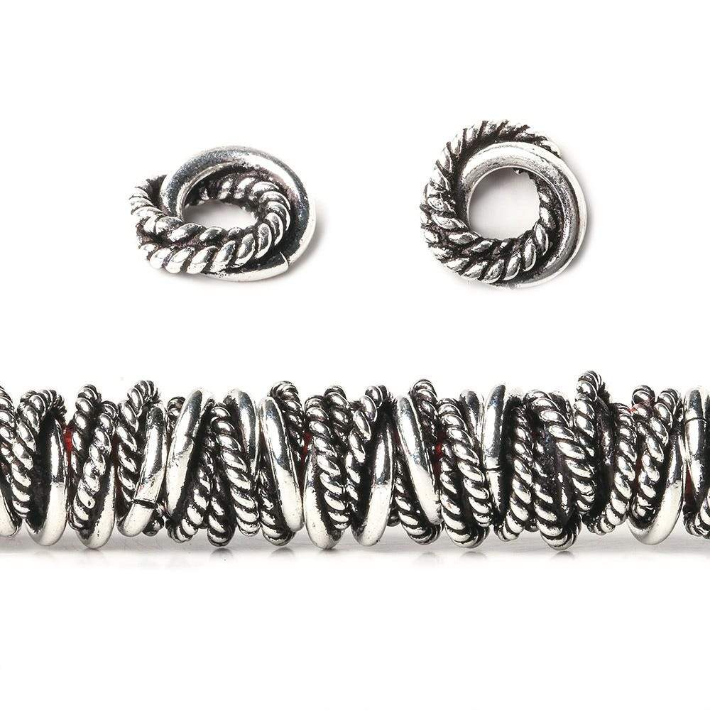 8mm Plain & Twist Mobius Large Hole Spacer Beads 8 inch Strand (ONLINE ORDER ONLY)