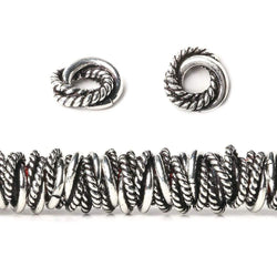 8mm Plain & Twist Mobius Large Hole Spacer Beads 8 inch Strand (ONLINE ORDER ONLY)