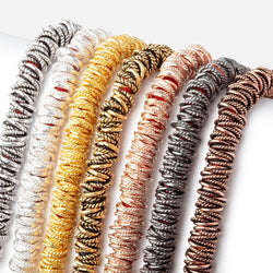 8mm Plain & Twist Mobius Large Hole Spacer Beads 8 inch Strand (ONLINE ORDER ONLY)