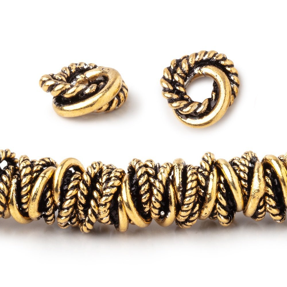 8mm Plain & Twist Mobius Large Hole Spacer Beads 8 inch Strand (ONLINE ORDER ONLY)