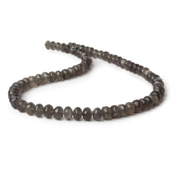 8mm Platinum Grey Moonstone Faceted Rondelles 16 inch 74 Beads AA (ONLINE ORDER ONLY)