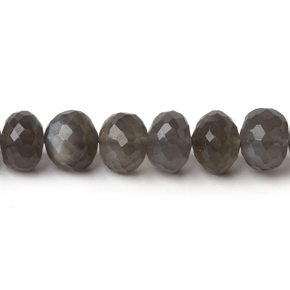 8mm Platinum Grey Moonstone Faceted Rondelles 16 inch 74 Beads AA (ONLINE ORDER ONLY)