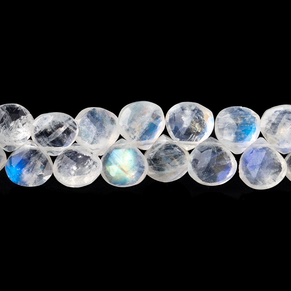 8mm Rainbow Moonstone Faceted Heart Beads 7 inch 44 pieces AA (ONLINE ORDER ONLY)