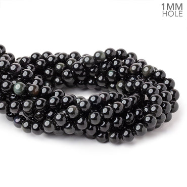 8mm Rainbow Obsidian Plain Round 15.5 inch 50 Beads 1mm Hole (ONLINE ORDER ONLY)