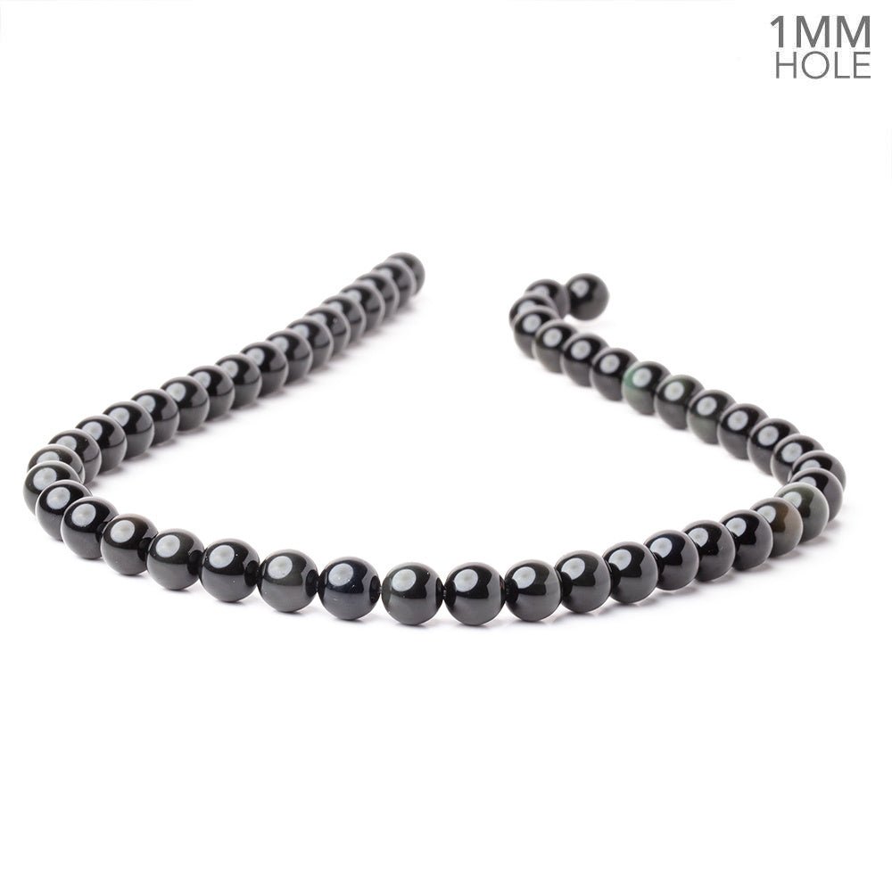 8mm Rainbow Obsidian Plain Round 15.5 inch 50 Beads 1mm Hole (ONLINE ORDER ONLY)