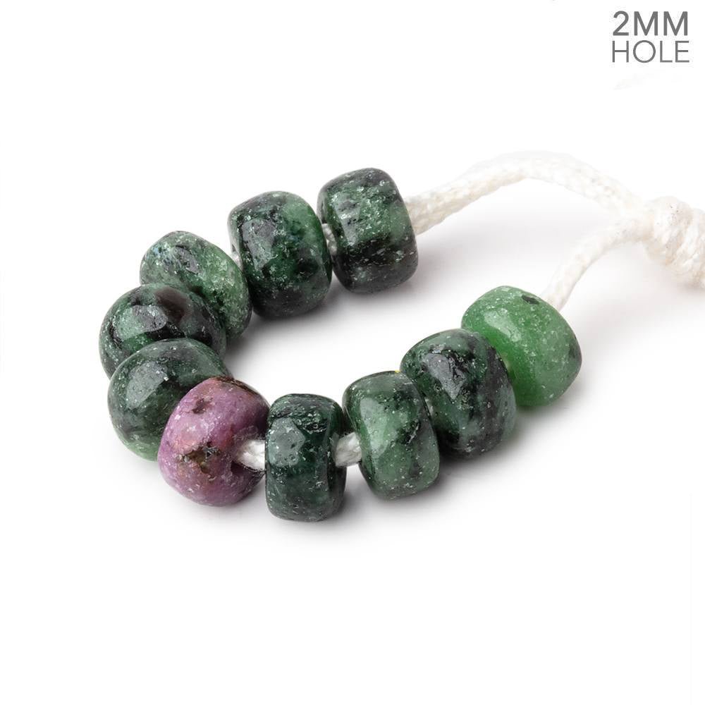 8mm Ruby in Zoisite 2mm Large Hole Plain Rondelle Set of 10 (ONLINE ORDER ONLY)