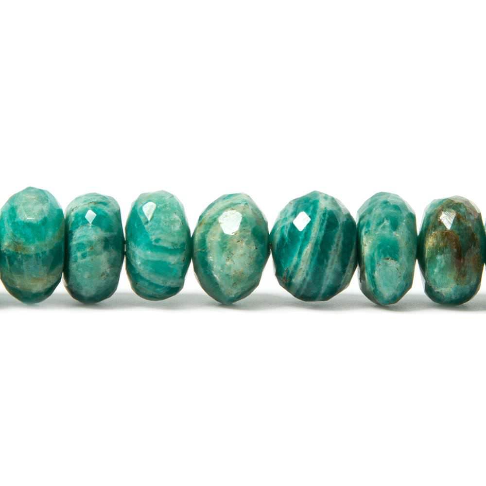 8mm Russian Amazonite faceted rondelles 8.25 inches 39 beads (ONLINE ORDER ONLY)