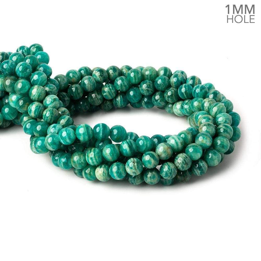 8mm Russian Amazonite plain round beads 16 inch 50 beads AA 1mm large hole (ONLINE ORDER ONLY)