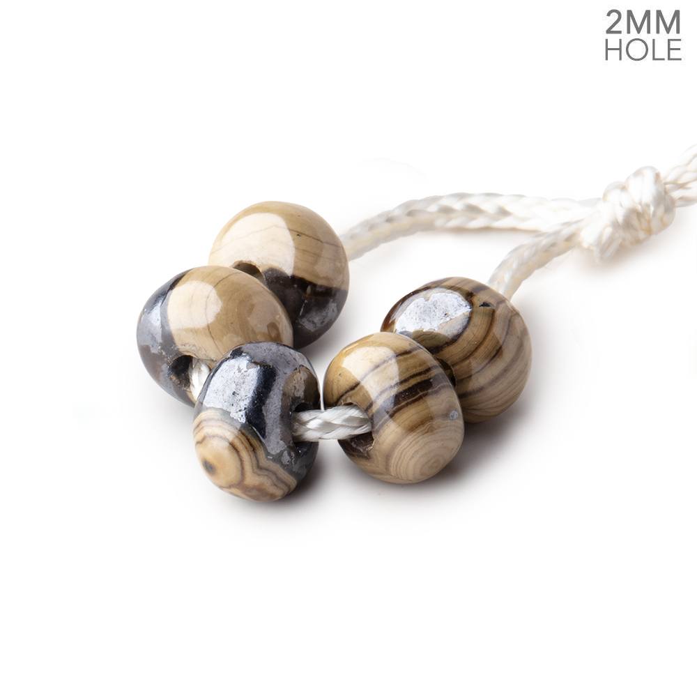 8mm Schalenblende 2mm Large Hole Plain Rondelle Set of 5 (ONLINE ORDER ONLY)