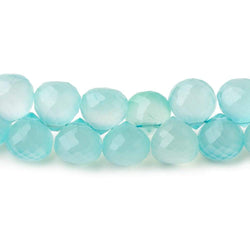 8mm Seafoam Blue Chalcedony faceted candy kiss beads 50 pieces (ONLINE ORDER ONLY)