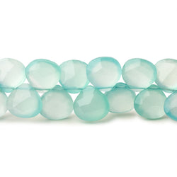 8mm Seafoam Blue Chalcedony faceted hearts 8 inch 49 beads (ONLINE ORDER ONLY)