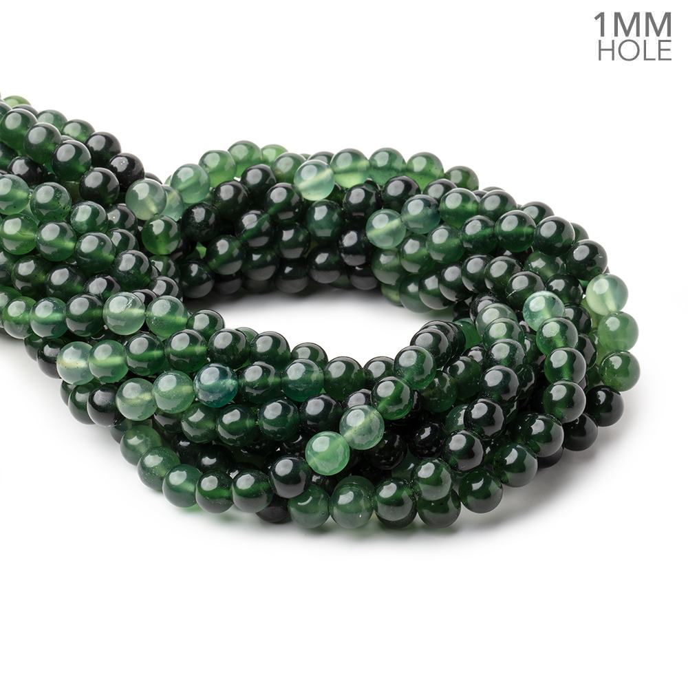 8mm Serpentine Plain Round Beads 16 inch 51 pieces 1mm Large Hole AA (ONLINE ORDER ONLY)