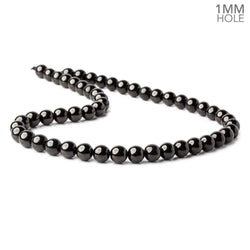 8mm Shungite plain round beads 15 inch 51 pieces 1mm hole A (ONLINE ORDER ONLY)