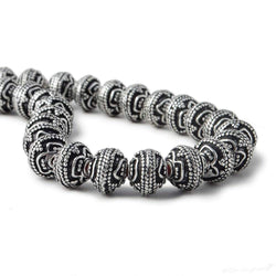 8mm Silver Plated Copper Round Bead Roval Triple Miligrain Center 7.5 inch 30 pieces (ONLINE ORDER ONLY)