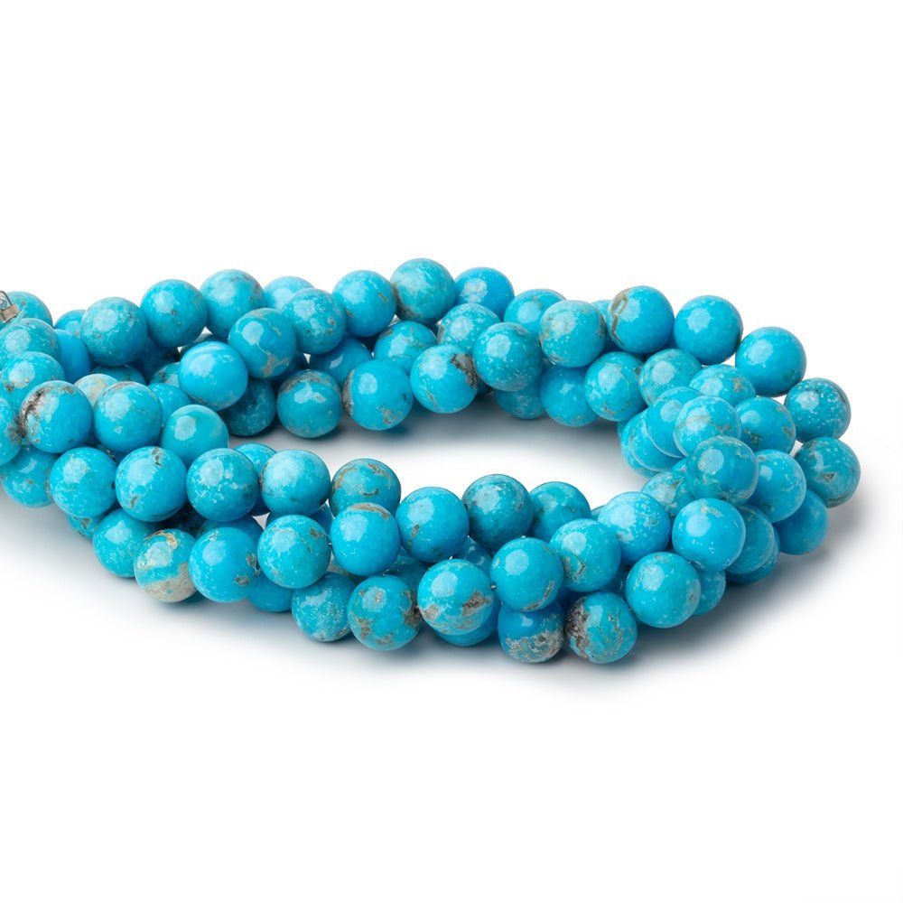 8mm Sleeping Beauty Turquoise Plain Round Beads 9 inch 29 pieces AA (ONLINE ORDER ONLY)