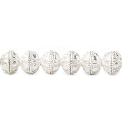 8mm Sterling Silver plated Copper Bead Cap Bali Design 8 inch 58 beads (ONLINE ORDER ONLY)
