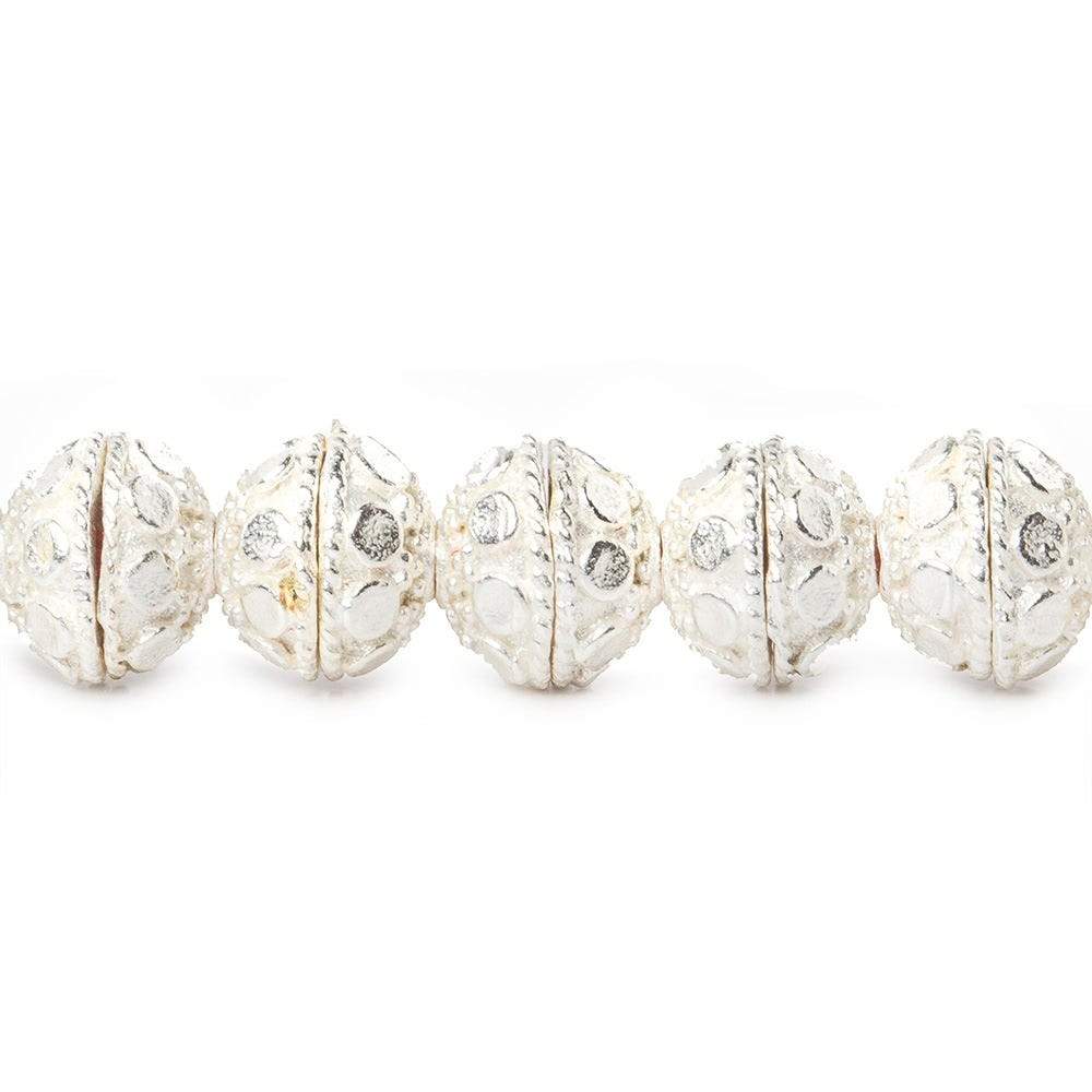 8mm Sterling Silver plated Copper Bead Cap Dots 8 inch 56 beads (ONLINE ORDER ONLY)