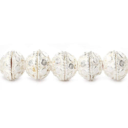 8mm Sterling Silver plated Copper Bead Cap Dots 8 inch 56 beads (ONLINE ORDER ONLY)