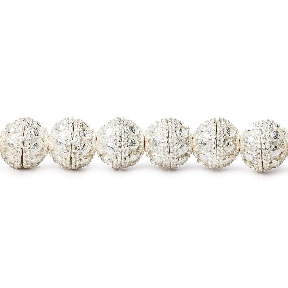 8mm Sterling Silver plated Copper Bead Cap Round Dots 8 inch 54 beads (ONLINE ORDER ONLY)