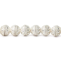 8mm Sterling Silver plated Copper Bead Cap Round Dots 8 inch 54 beads (ONLINE ORDER ONLY)