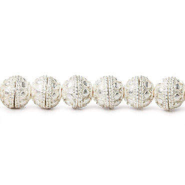 8mm Sterling Silver plated Copper Bead Cap Round Dots 8 inch 54 beads (ONLINE ORDER ONLY)