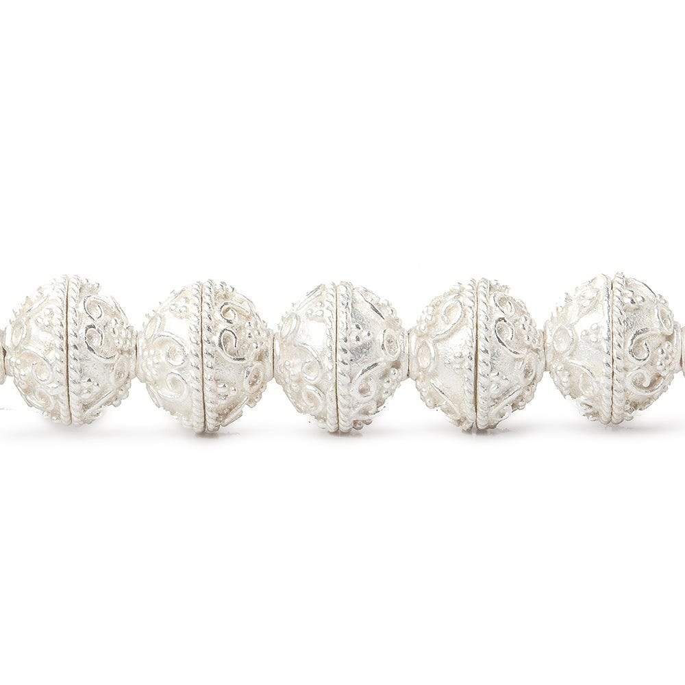 8mm Sterling Silver Plated Copper Bead Cap Round Petite Circle & Swirl 8 inch 54 beads (ONLINE ORDER ONLY)