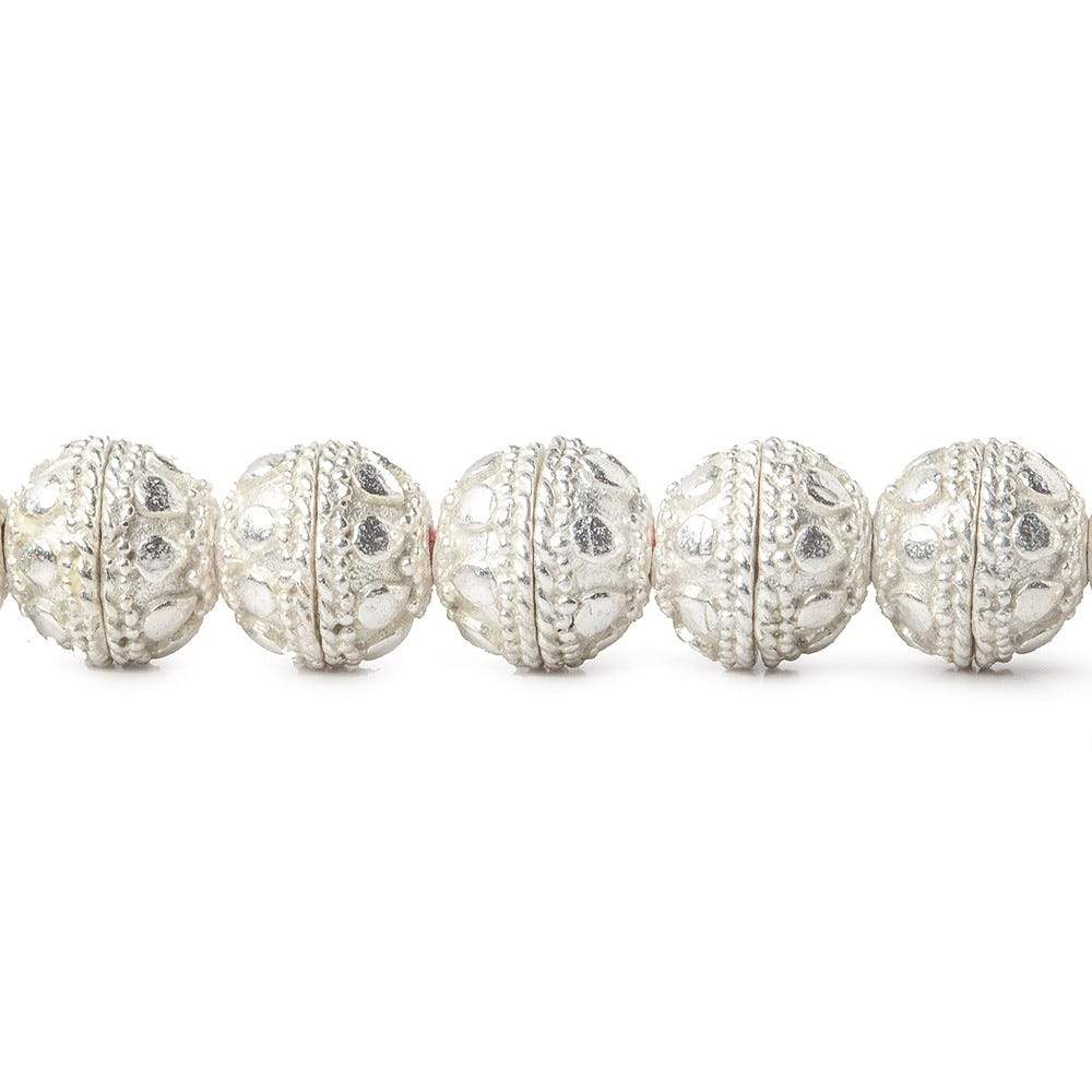 8mm Sterling Silver Plated Copper Bead Cap Round Petite Miligrain Edge & Plain Circle 8 inch 54 beads (ONLINE ORDER ONLY)