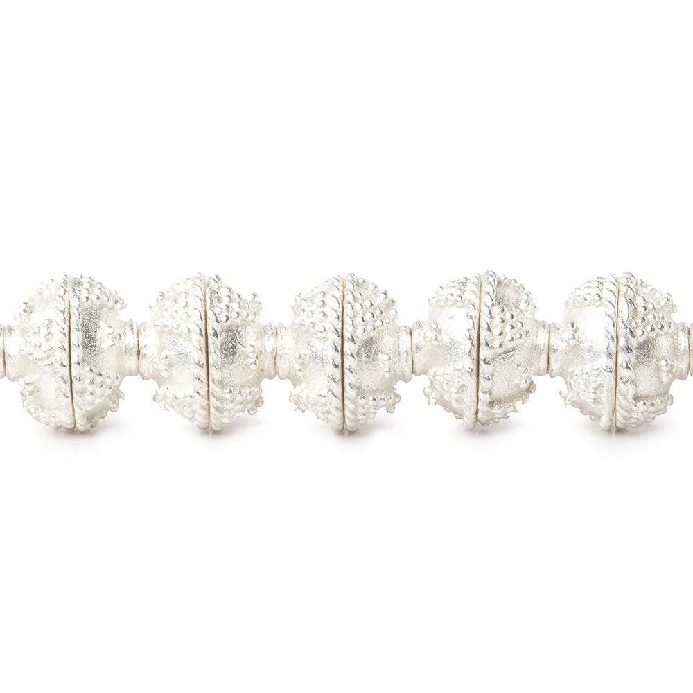 8mm Sterling Silver Plated Copper Bead Cap Roval Miligrain Triangles 8 inch 54 beads (ONLINE ORDER ONLY)