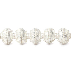 8mm Sterling Silver Plated Copper Bead Cap Roval Miligrain Triangles 8 inch 54 beads (ONLINE ORDER ONLY)