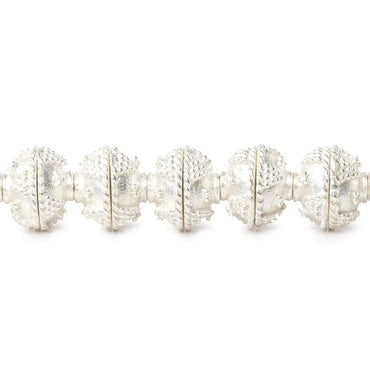 8mm Sterling Silver Plated Copper Bead Cap Roval Miligrain Triangles 8 inch 54 beads (ONLINE ORDER ONLY)