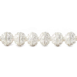 8mm Sterling Silver plated Copper Bead Cap Simple Arch 8 inch 54 beads (ONLINE ORDER ONLY)