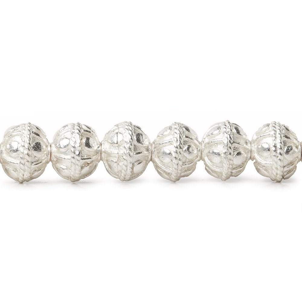 8mm Sterling Silver Plated Copper Bead Round Bail Design 8 inch 28 pcs (ONLINE ORDER ONLY)