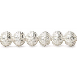 8mm Sterling Silver Plated Copper Bead Round Bail Design 8 inch 28 pcs (ONLINE ORDER ONLY)