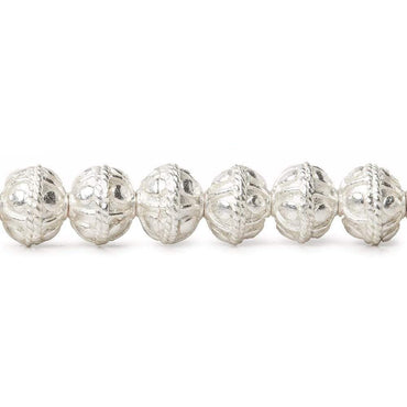 8mm Sterling Silver Plated Copper Bead Round Bail Design 8 inch 28 pcs (ONLINE ORDER ONLY)