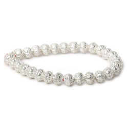 8mm Sterling Silver Plated Copper Bead Round Bail Design 8 inch 28 pcs (ONLINE ORDER ONLY)