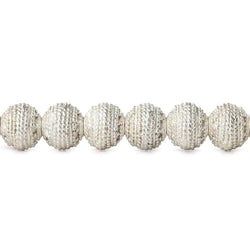 8mm Sterling Silver plated Copper Bead Round Miligrain Body 8 inch 28 pcs (ONLINE ORDER ONLY)