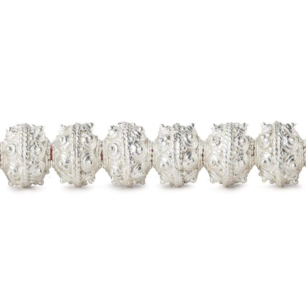 8mm Sterling Silver plated Copper Bead Roval Sphere Design 8 inch 28 pcs (ONLINE ORDER ONLY)