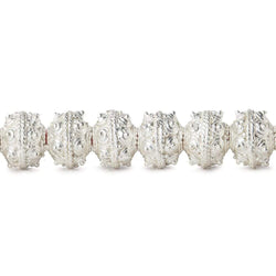 8mm Sterling Silver plated Copper Bead Roval Sphere Design 8 inch 28 pcs (ONLINE ORDER ONLY)