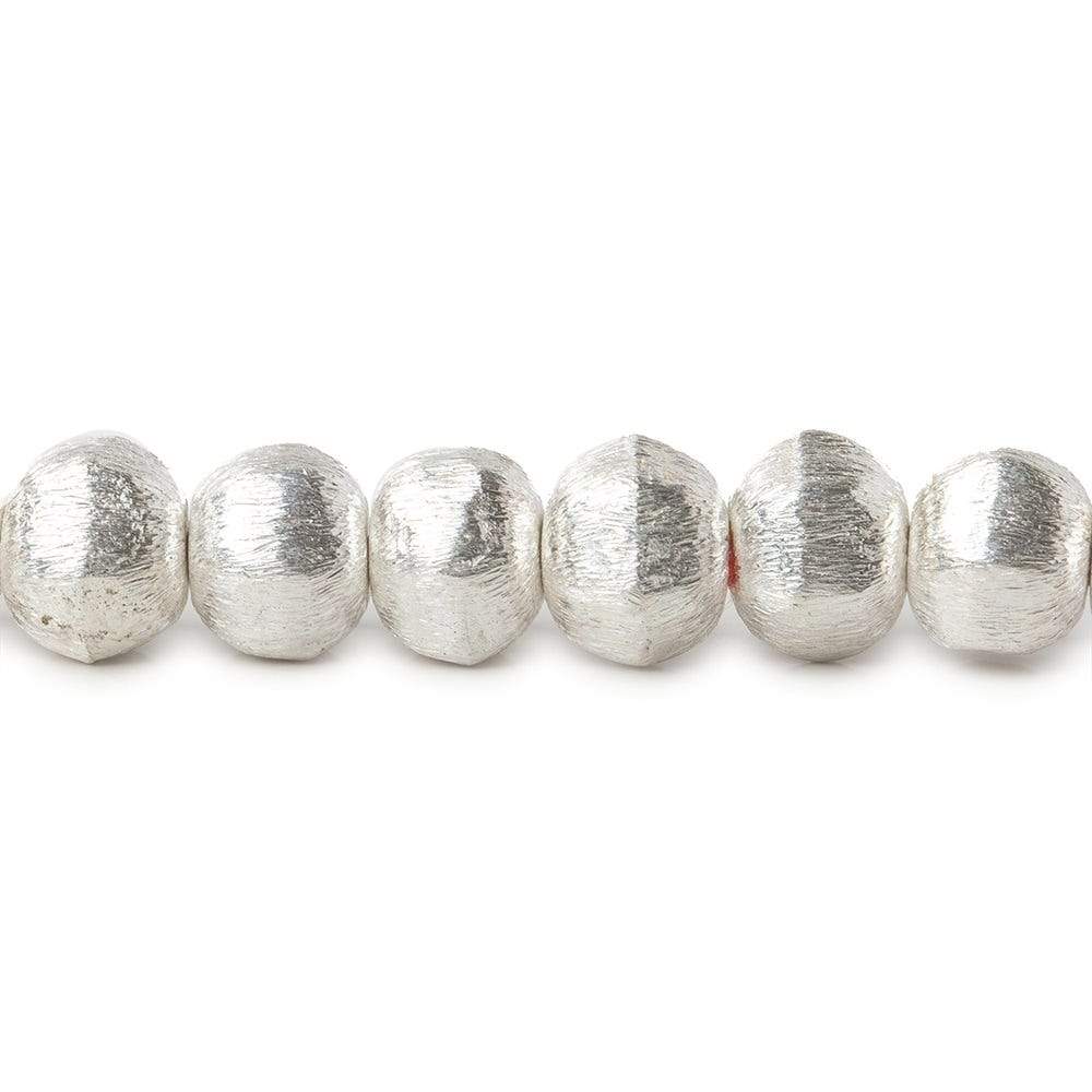 8mm Sterling Silver plated Copper Brushed Hexagon Beads 8 inch 30 pcs (ONLINE ORDER ONLY)